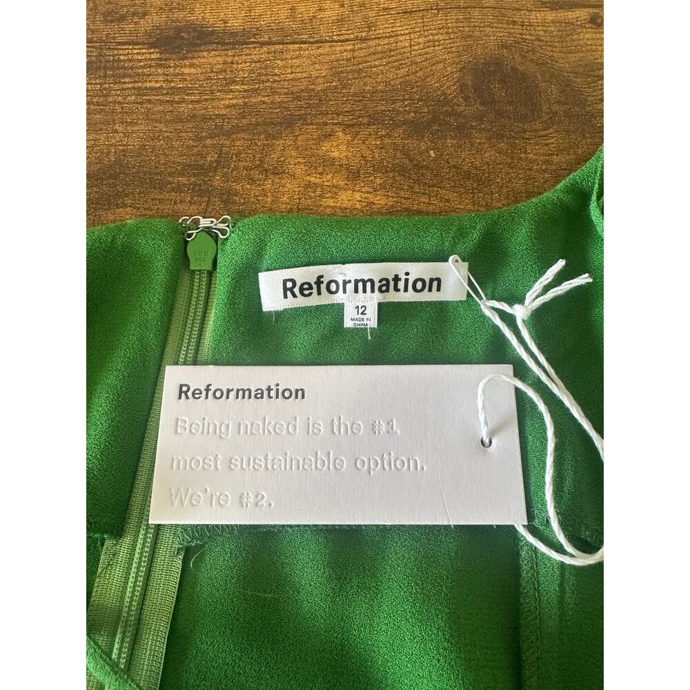 Reformation Liya Midi Slip Dress Kelly Green Size 12 NWT Party Vacation Resort - Picture 5 of 7